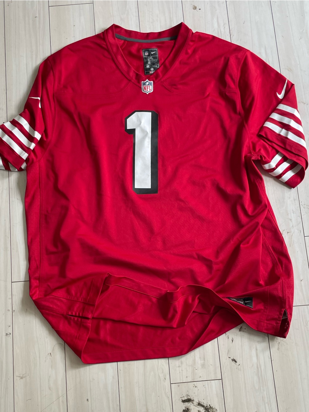 Nike Red NFL Team Jersey with White NFL Patch